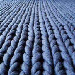 Chunky Rug Felted Merino Wool Scandinavian Style Contemporary Design Minimalistic Boho Crochet Handmade Carpet Giant Knit Kids Nursery - thumbnail 2