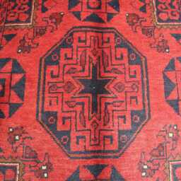 3'1x5'0 Ft Red Bokhara Afghan Rug, Turkmen Oriental Geometric Khal Mohammedi Bukhara Handmade Livingroom, D??cor Office Rug - thumbnail 3