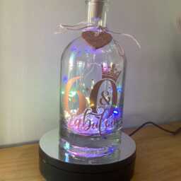 Personalised 60Th Birthday Light Up Bottle, Bottle Lamp With Gift Messaging Service & Bag - thumbnail 2