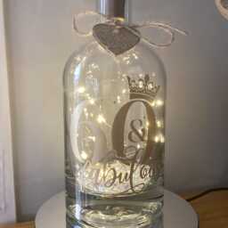Personalised 60Th Birthday Light Up Bottle, Bottle Lamp With Gift Messaging Service & Bag - thumbnail 3