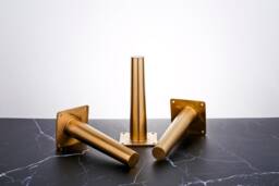 Brass Plated Tapered Sofa Legs, Mid-Century Modern Furniture Feet, Set Of 4