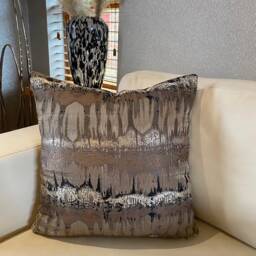 Handmade Lampshade in Fryetts Inca Abstract Print Bronze, Black, Gold, Taupe Colours. Various Sizes Available, Ceiling Or Table Lamp Options - thumbnail 4