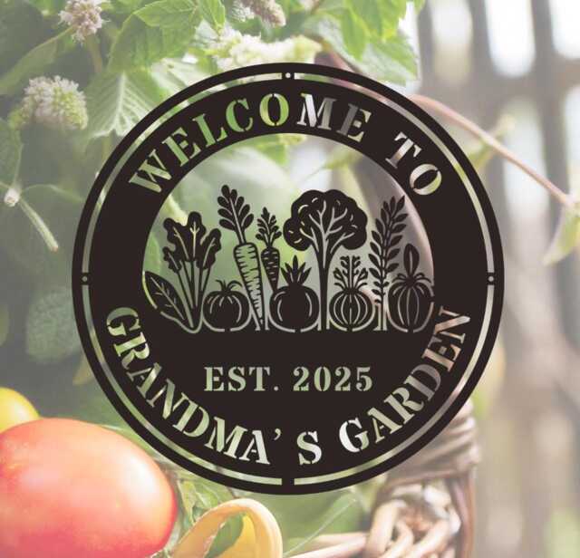 Personalized Flower Metal Sign, Custom Vegetables Garden Sign, , Custom Sign, Gift For Gardener, Mom, Grandma, Wall Decor, Outdoor - image 1