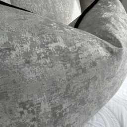 Venus Silver Cushion Cover Luxury Textured Pillow Sham Black Velvet Piping Decorative Case Beaumont Textiles Handmade in UK - thumbnail 3