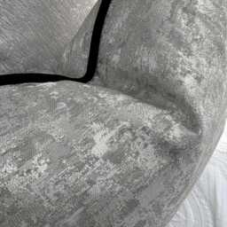 Venus Silver Cushion Cover Luxury Textured Pillow Sham Black Velvet Piping Decorative Case Beaumont Textiles Handmade in UK - thumbnail 4