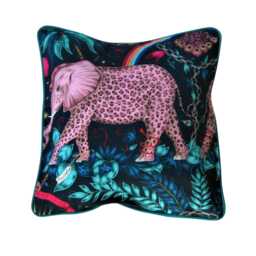 Clarke & Clarke, Elephants Satin Cotton Cushion Cover - thumbnail 1