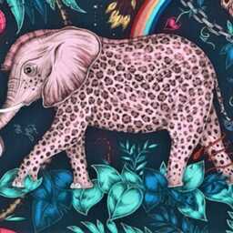 Clarke & Clarke, Elephants Satin Cotton Cushion Cover - thumbnail 2