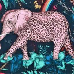 Clarke & Clarke, Elephants Satin Cotton Cushion Cover - thumbnail 2