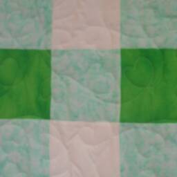 "Handmade Green Gingham Quilt Cotton Youth Blanket - 56"" X 67" - thumbnail 3