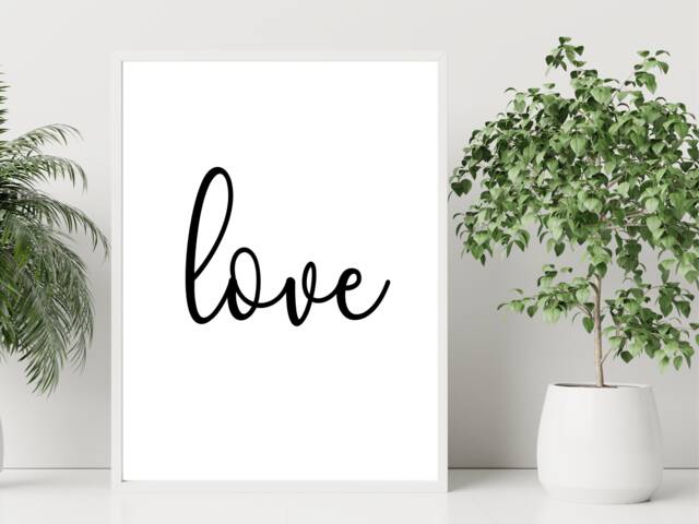 Love - Inspirational Print Poster Home Decor Gift Bespoke A5 A4 A3 Framed - image 1