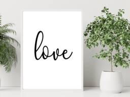 Love - Inspirational Print Poster Home Decor Gift Bespoke A5 A4 A3 Framed - thumbnail 1