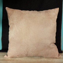 Powder Pink Vegan Leather-Suede Fabric Pillow & Insert - Diagonal Triangle Design Scandinavian Homes Housewarming Gift - thumbnail 2