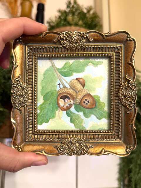 Original Framed Miniature Paintingthe Lookout, Ready To Hang - image 1