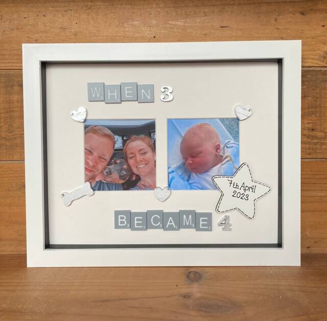 New Baby Photo Box Frame - Parents Gift Scan Picture Celebration With Optional Led Lights - image 1