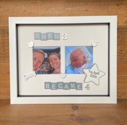 New Baby Photo Box Frame - Parents Gift Scan Picture Celebration With Optional Led Lights