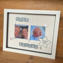 New Baby Photo Box Frame - Parents Gift Scan Picture Celebration With Optional Led Lights - thumbnail 3