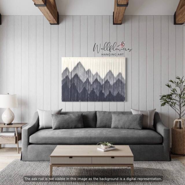Mountain Tapestry Wall Hanging Custom Fibre Art, Hand-Dyed - image 1