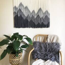 Mountain Tapestry Wall Hanging Custom Fibre Art, Hand-Dyed - thumbnail 3