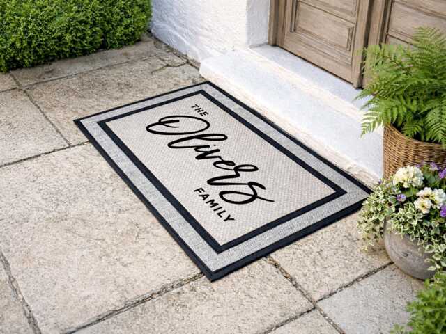 Personalized Family Name Doormat - Washable Entrance Rug - image 1