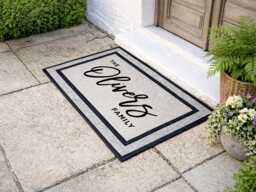 Personalized Family Name Doormat - Washable Entrance Rug - thumbnail 1