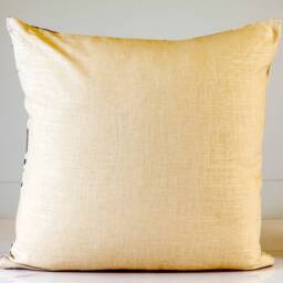 Floral Pillow Cover, Colonial Williamsburg Poppy Print, Beige Linen Back - thumbnail 3
