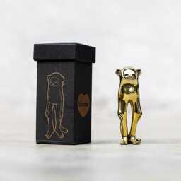 Hand Cast Solid Brass Minky Monkey Figurine Blamo Designer Toy Art - thumbnail 4