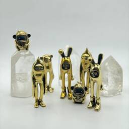 Hand Cast Solid Brass Minky Monkey Figurine Blamo Designer Toy Art - thumbnail 2