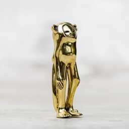 Hand Cast Solid Brass Minky Monkey Figurine Blamo Designer Toy Art - thumbnail 3