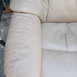 Ekornes Stressless Beige Leather Swivel Recliner Armchair & Footstool - Free Delivery Within 50 Miles, Further Afield At Cost - thumbnail 3