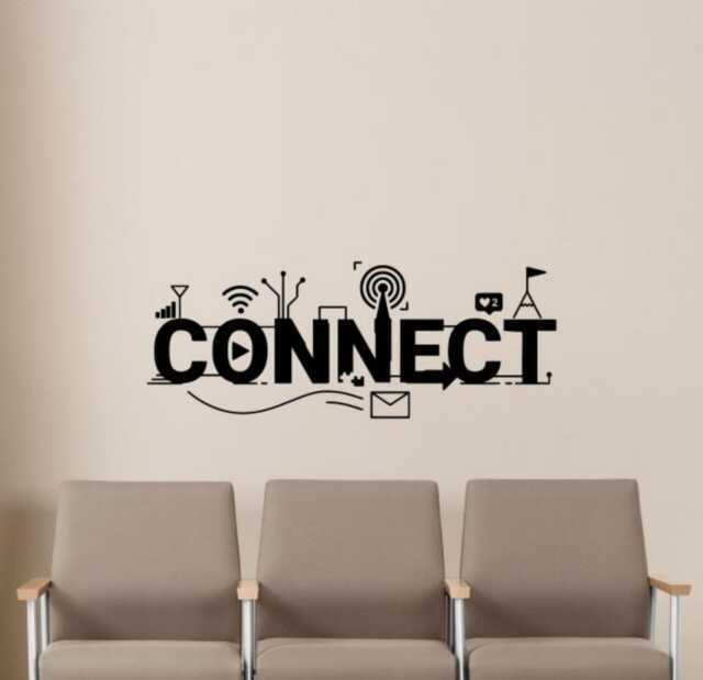 Connect Wall Decal Vinyl Sticker Network Programming Home Office Technology Art Decor Stem Lab Sign Classroom Poster 126Nr - image 1