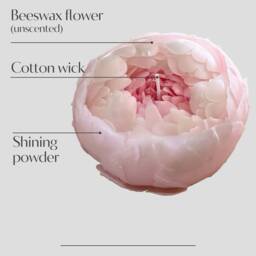 Handcrafted Beeswax Peony Candle - Scented Flower Gift - thumbnail 3