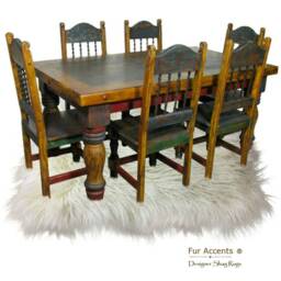 Shaggy Faux Fur Area Throw Rug - Fake Sheepskin Shag Pelt Rectangle Carpet Soft Shag- Plush Designer Decor - thumbnail 3
