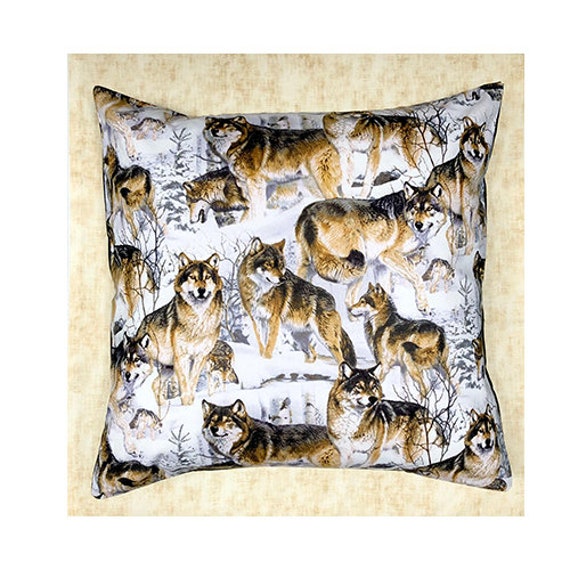 Great Winter Forest Scene With Packs Of Wolves ~ Cushion Cover Fits An 18 - image 1