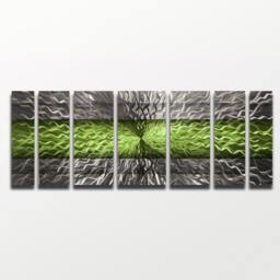 "Large Metal Wall Art ""Cosmic Energy, Green" - thumbnail 4