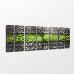 "Large Metal Wall Art ""Cosmic Energy, Green" - thumbnail 3