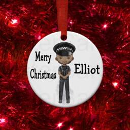 Personalised Policeman Gift Christmas Bauble Funny Present Keepsake Novelty Tree Xmas For Him Grandad Papa Son Brother - thumbnail 1