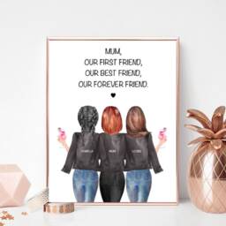 Personalised Mother Daughter Print Custom Bestie Gift - thumbnail 2