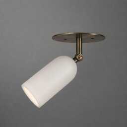 Handmade Brass Alabaster Spotlight - Mid Century Modern Adjustable Ceiling Light - thumbnail 3
