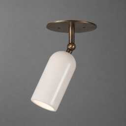 Handmade Brass Alabaster Spotlight - Mid Century Modern Adjustable Ceiling Light - thumbnail 2