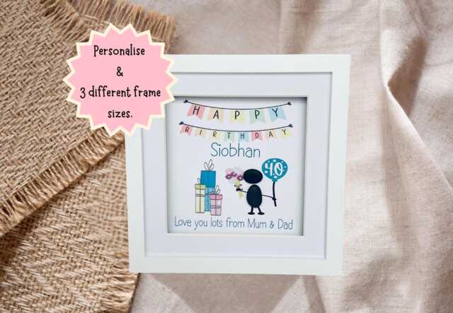 40Th Birthday Pebble Art Frame - Special Keepsake Picture Handmade People Artwork Unique Gift UK - image 1