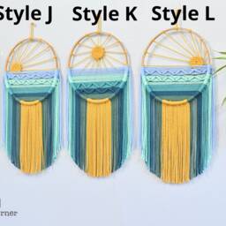 Coastal Sunrise Wall Hanging - Ocean Inspired Macrame Decor Boho Beach House Art Handmade Fiber - thumbnail 3