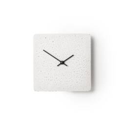 Small Square Wall Clock Sl200412 - Concrete Clock, White With Black Hands - thumbnail 1