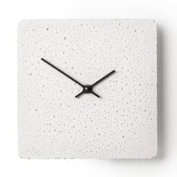 Small Square Wall Clock Sl200412 - Concrete Clock, White With Black Hands - thumbnail 2
