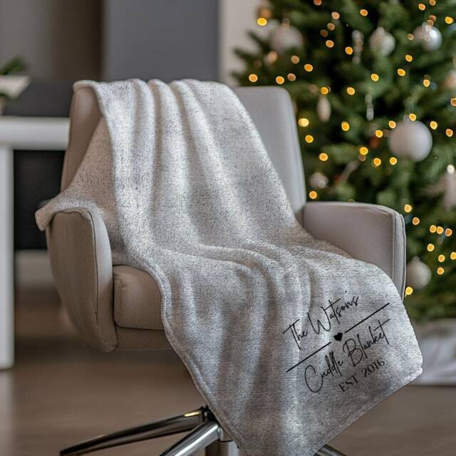 Personalised Sherpa Fleece Blanket, Large Warm Chirstmas Present Gift, Nana, Grandad, Mummy, Mum. Sniggle Movie Blanket Baby Name - image 1