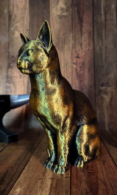 Abyssinian Cat Sitting - Figurine Statue 3D Printed For Lovers, Ornament, Memorial, Gift - image 1