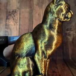 Abyssinian Cat Sitting - Figurine Statue 3D Printed For Lovers, Ornament, Memorial, Gift - thumbnail 3