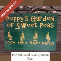 Personalized Grandparent Garden Of Sweet Peas Wooden Sign Custom Made with Grandkids Names Family Wall Art A Great Gift For - thumbnail 1