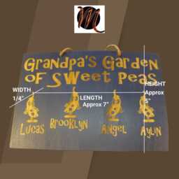 Personalized Grandparent Garden Of Sweet Peas Wooden Sign Custom Made with Grandkids Names Family Wall Art A Great Gift For - thumbnail 3