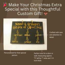 Personalized Grandparent Garden Of Sweet Peas Wooden Sign Custom Made with Grandkids Names Family Wall Art A Great Gift For - thumbnail 2