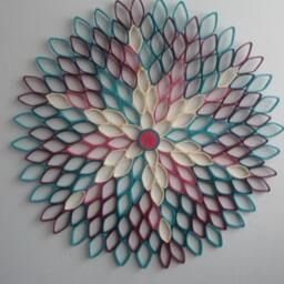 Teal Dahlia Wall Art Geometric Ombre Paper Flower Decor - thumbnail 3